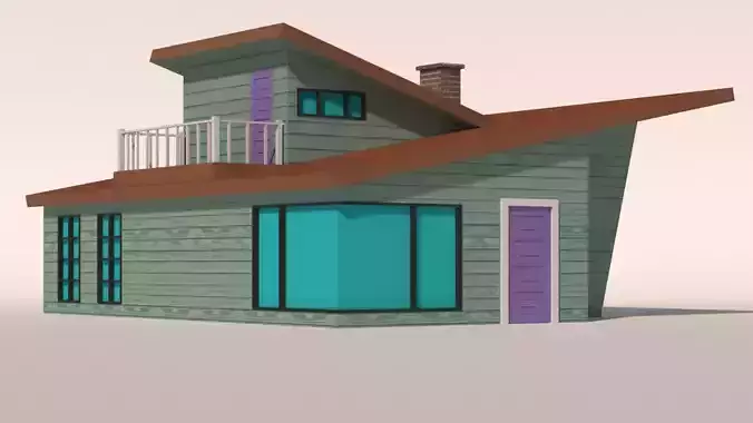Low poly Cartoon House