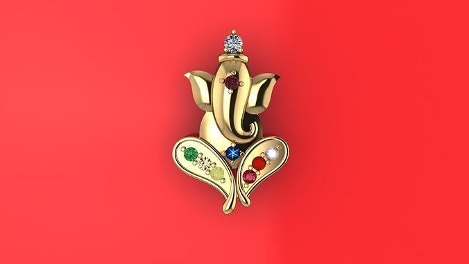 ganesh navratan pendant  3D print model