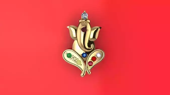 ganesh navratan pendant  3D print model