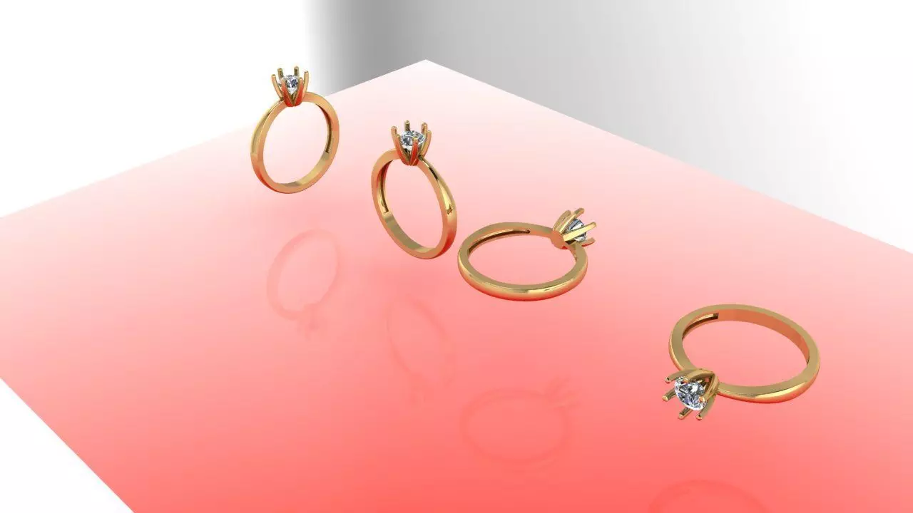 diamond ring single stone 3D print model