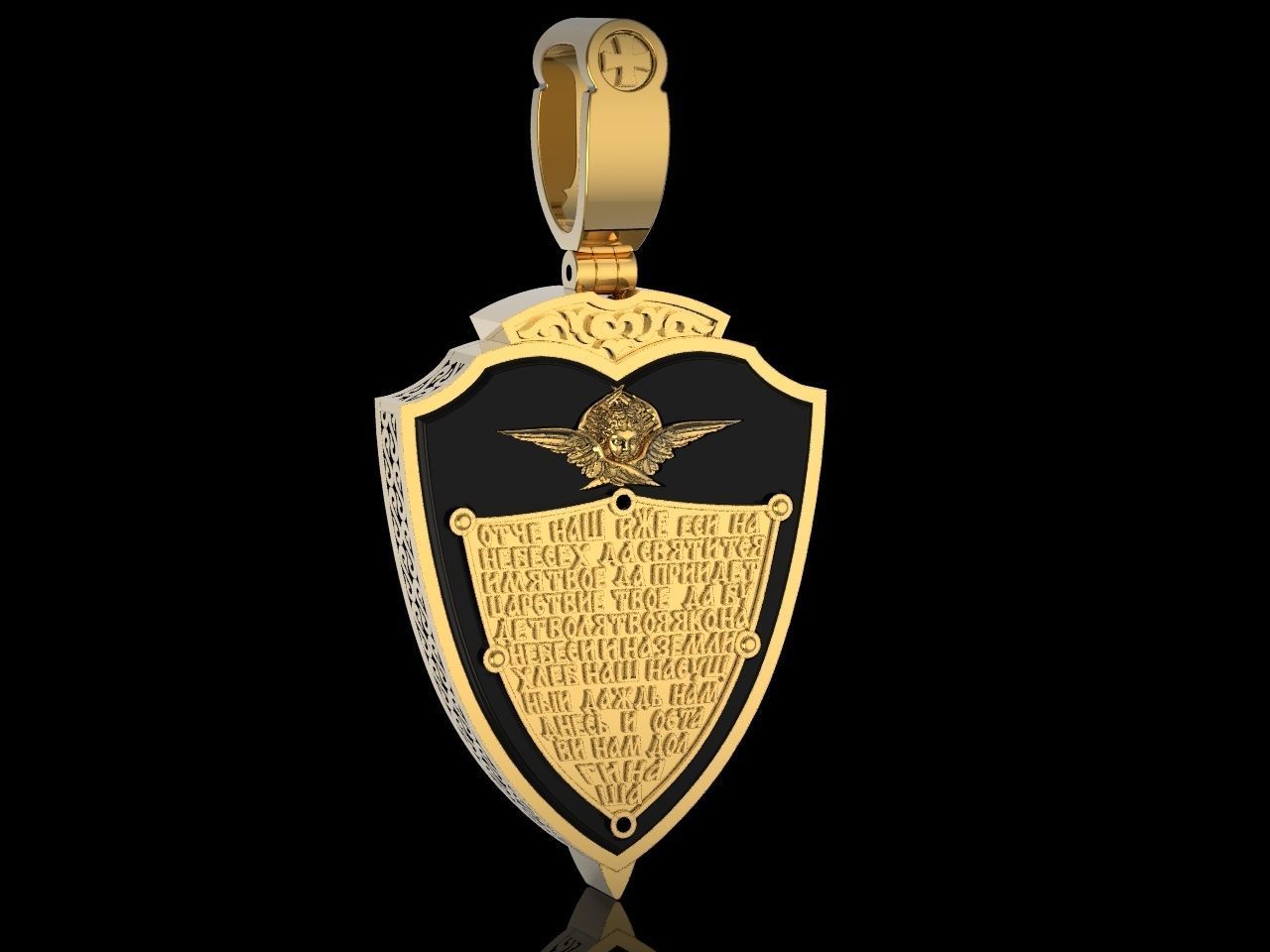 Shield pendant  3D print model_1