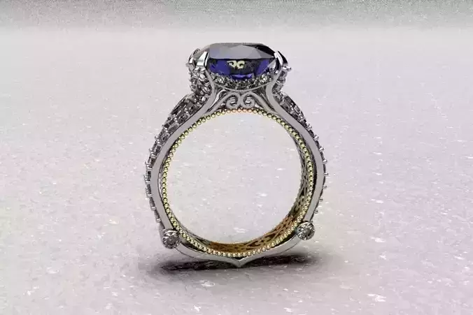 Complex sapphire engagement ring