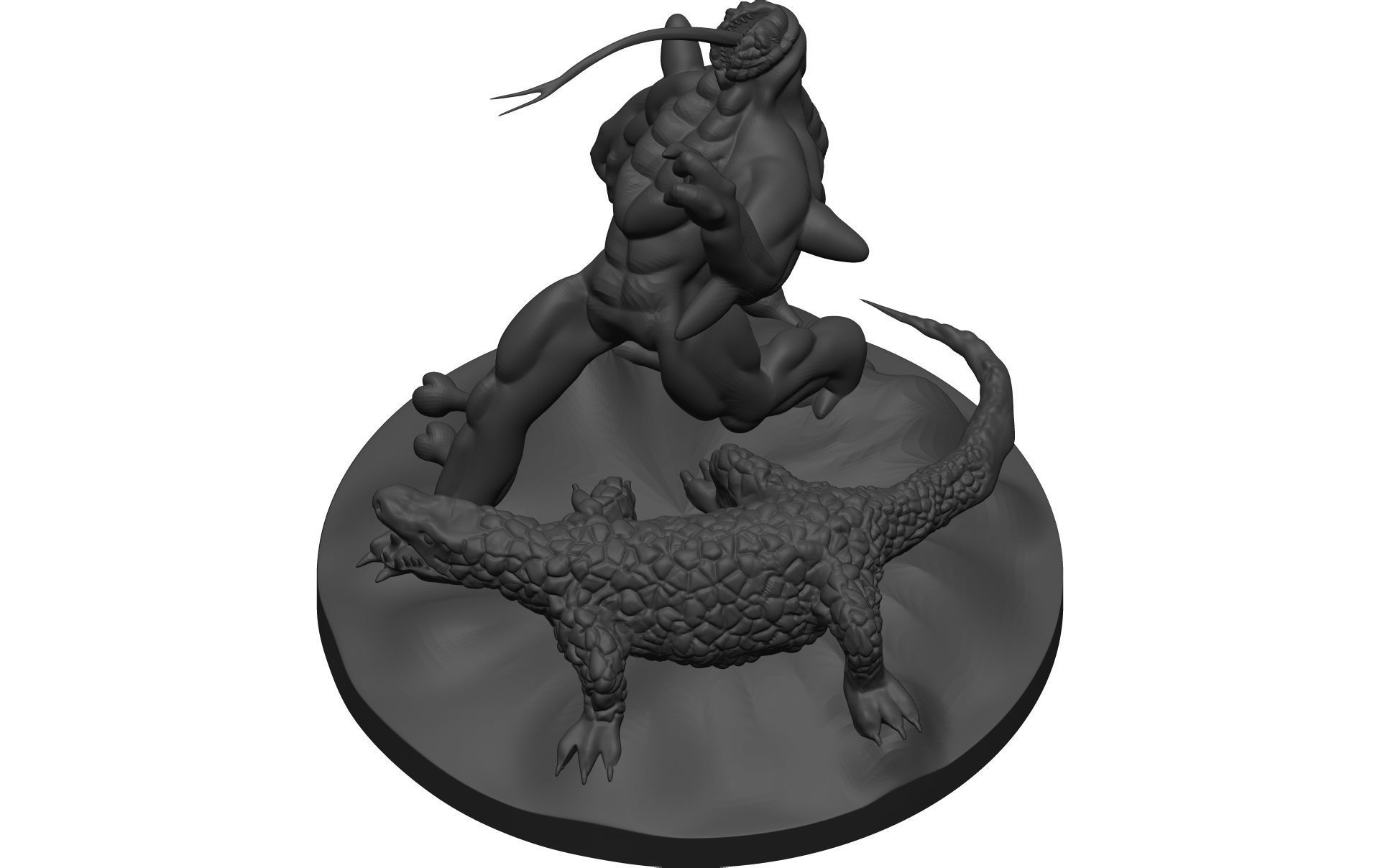 Monster figurine of man and crocodile 3D model_10
