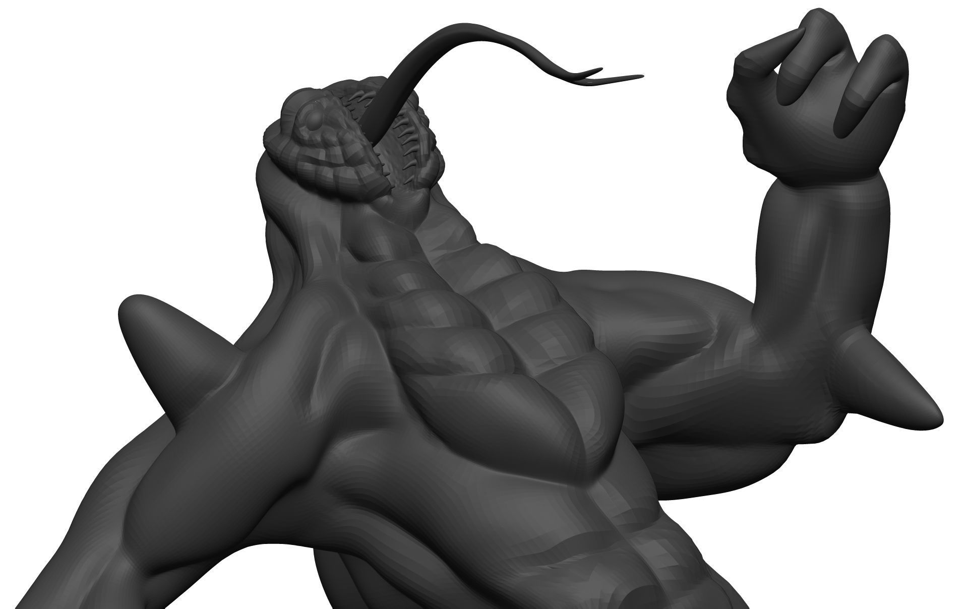 Monster figurine of man and crocodile 3D model_16