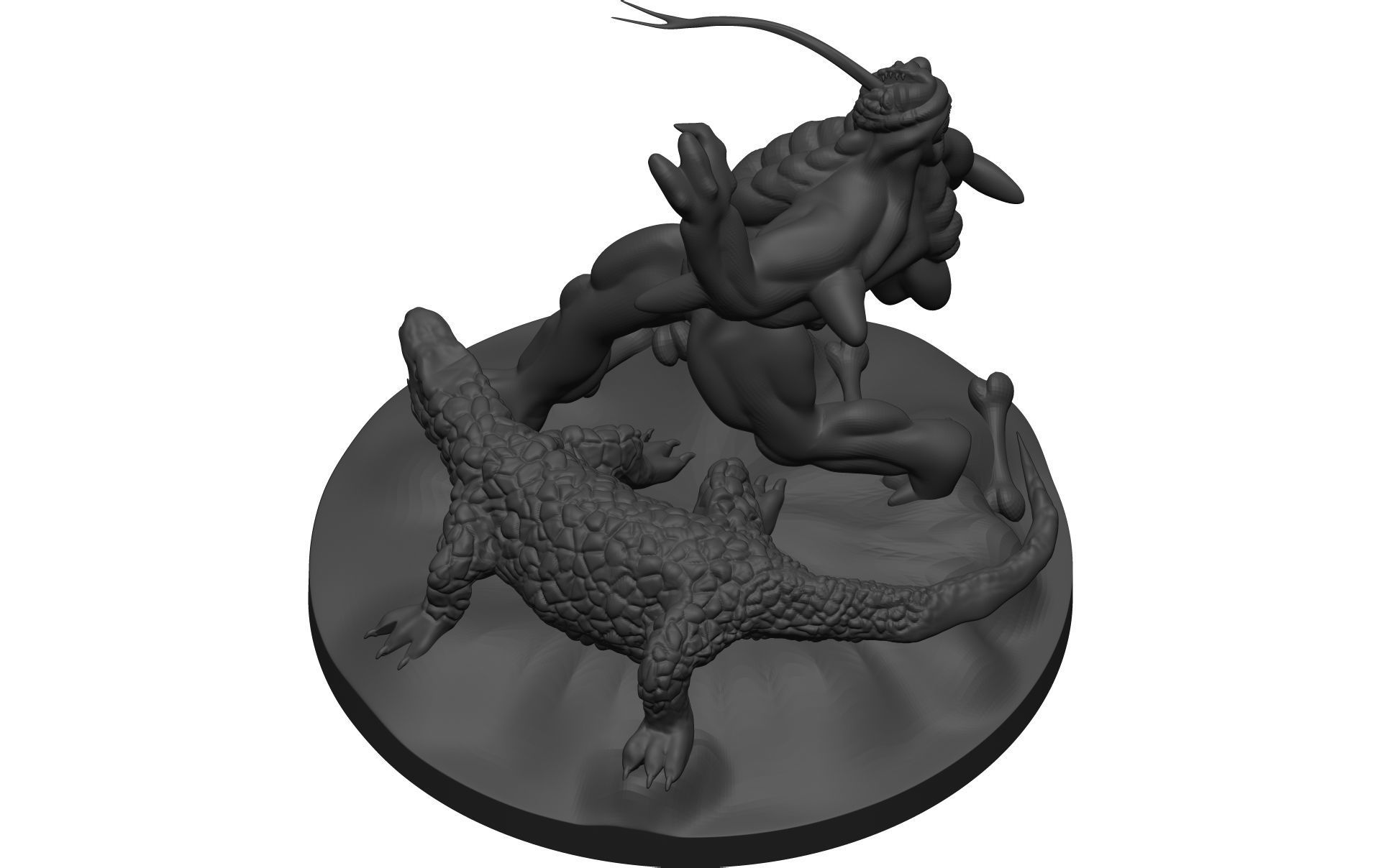 Monster figurine of man and crocodile 3D model_11