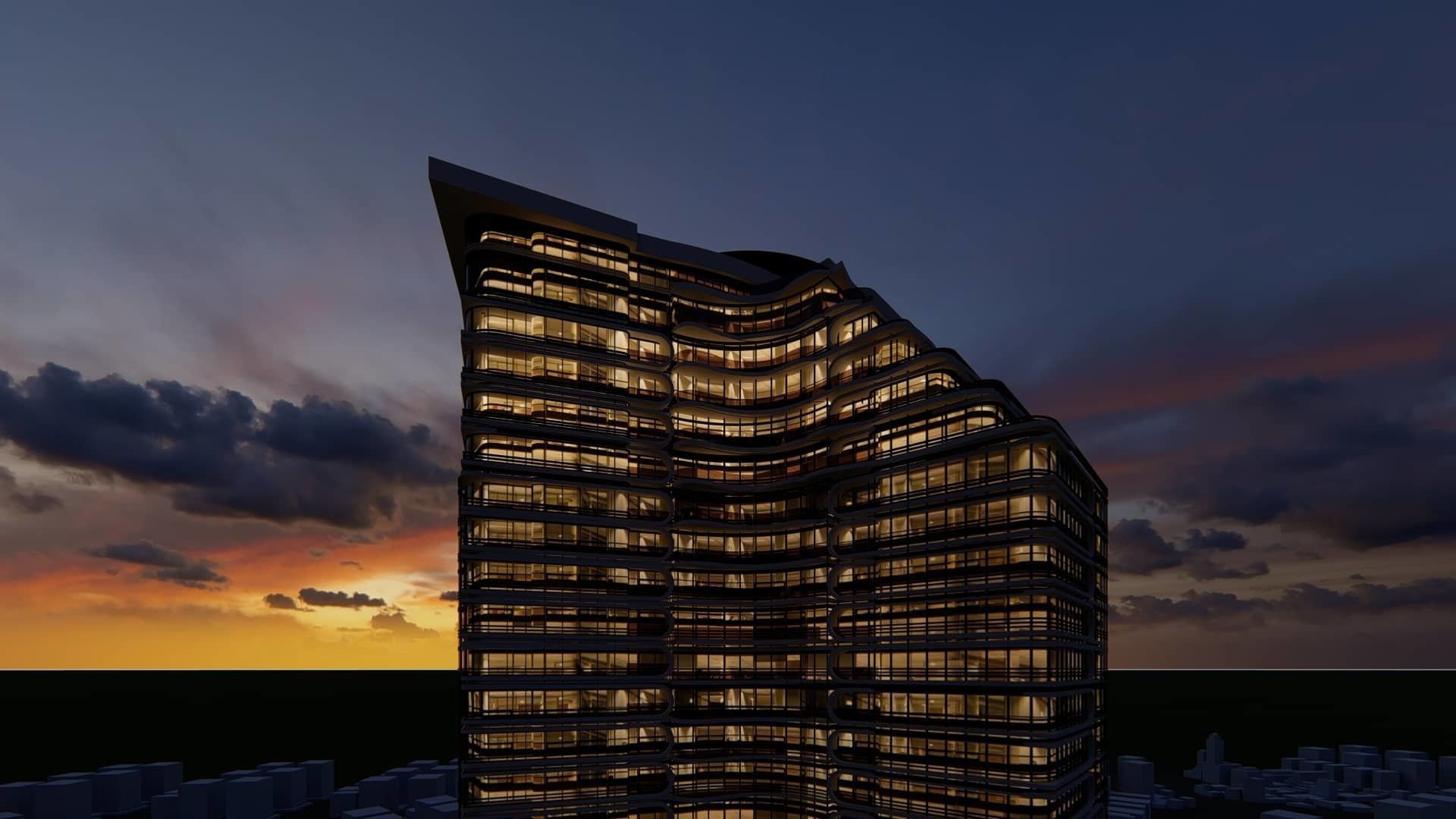 Residential Tower2 3D model_7