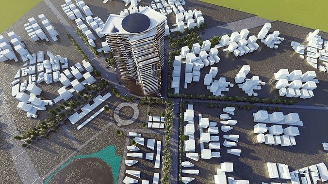 Residential Tower2 3D model 5