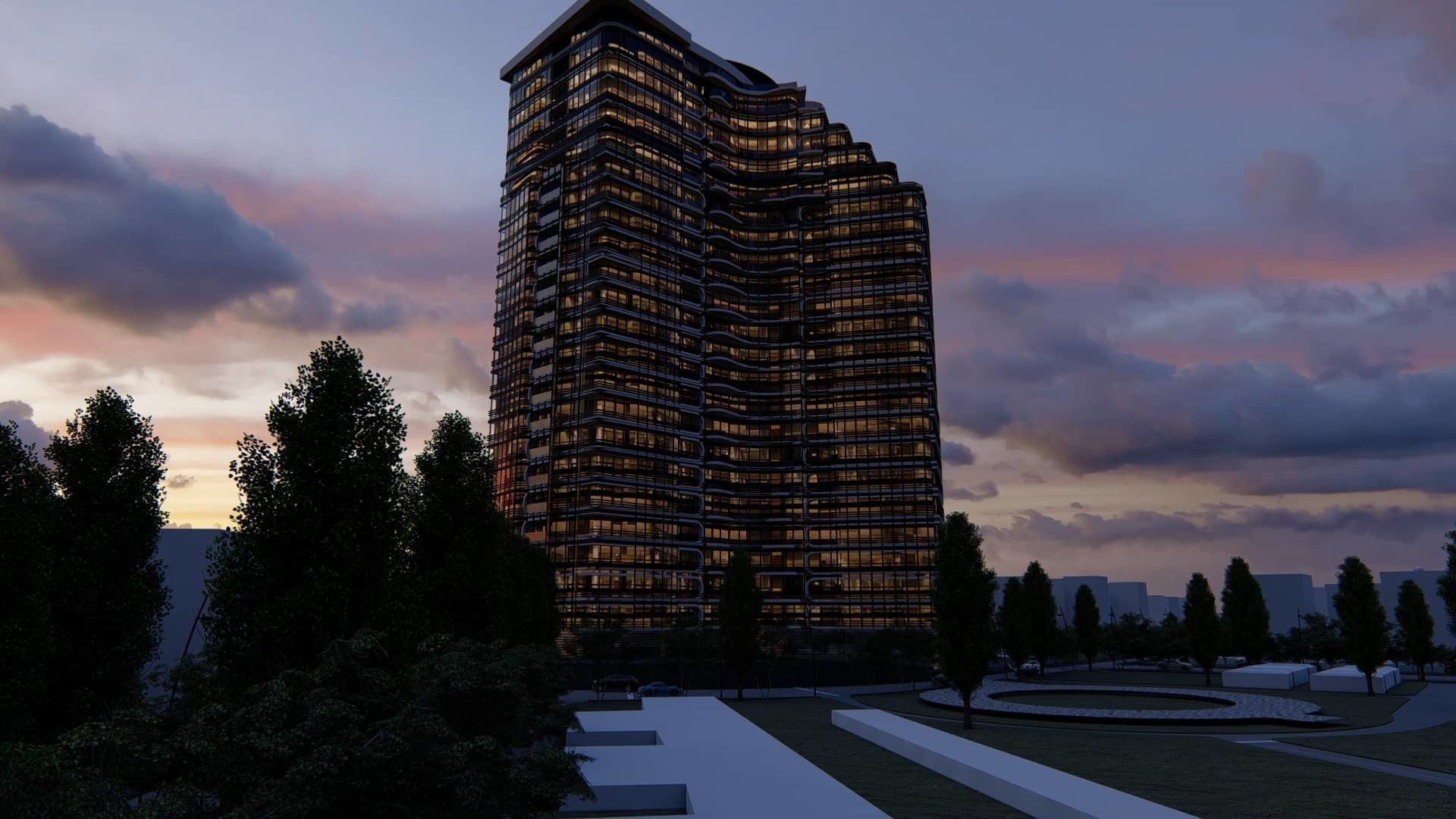 Residential Tower2 3D model_6