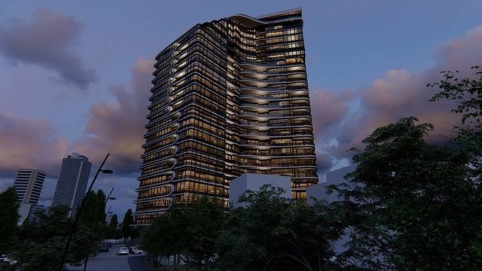 Residential Tower2 3D model 4