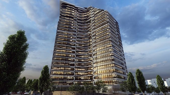 Residential Tower2 3D model 2