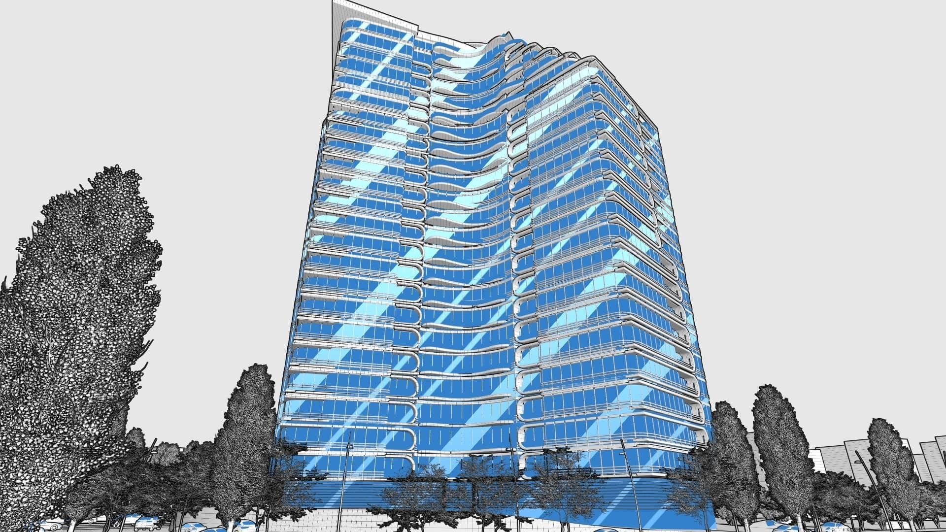 Residential Tower2 3D model_19