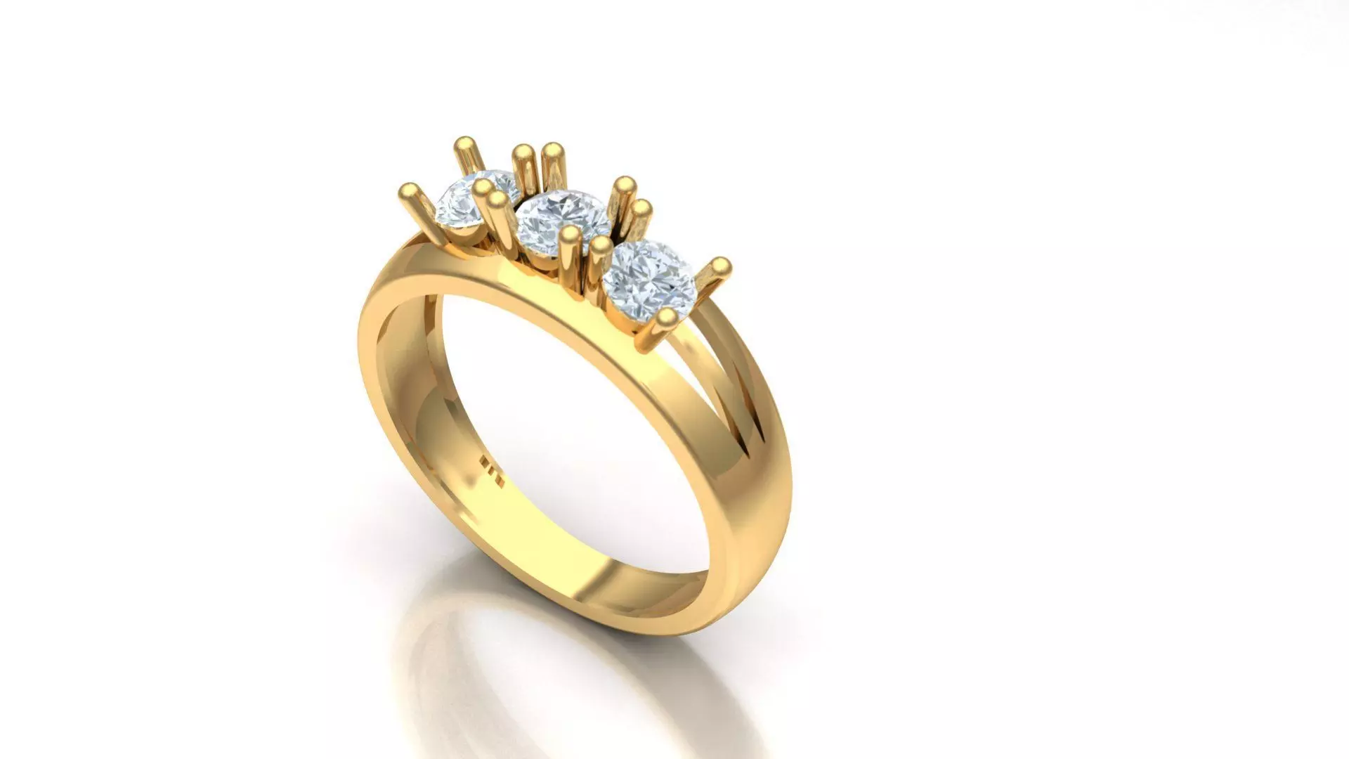 ring triple stones 3D print model