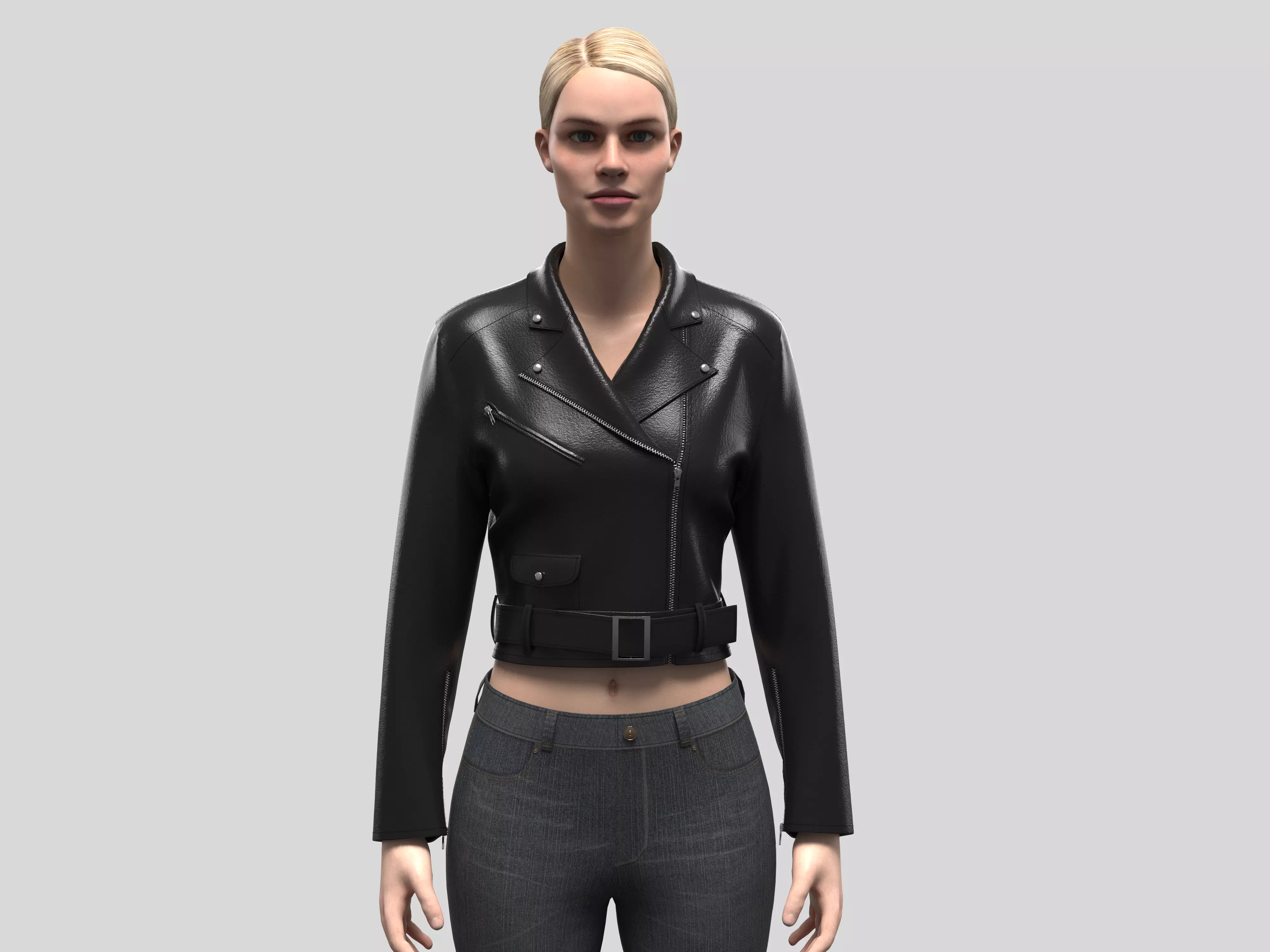 Leather Biker Jacket 3D model | CGTrader