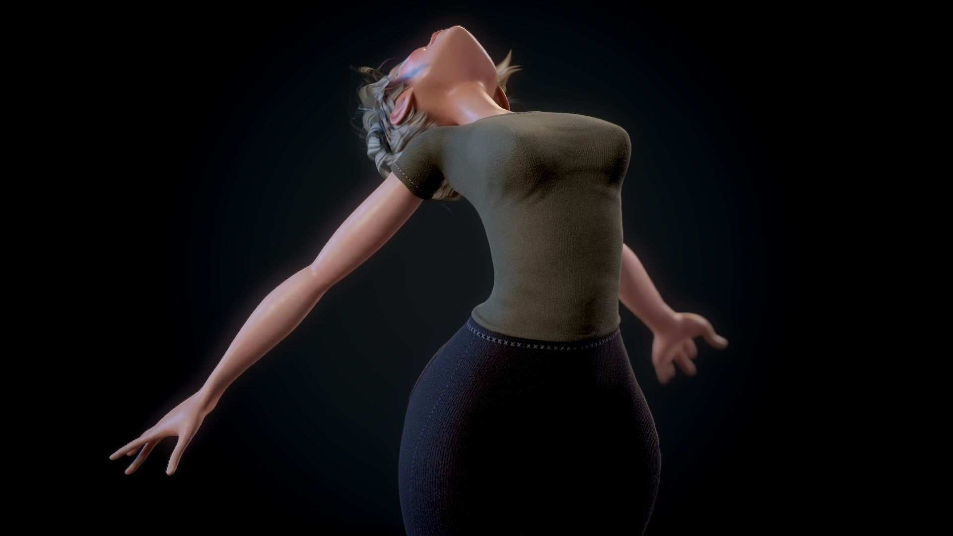 Girl X1 Low-poly 3D model_12