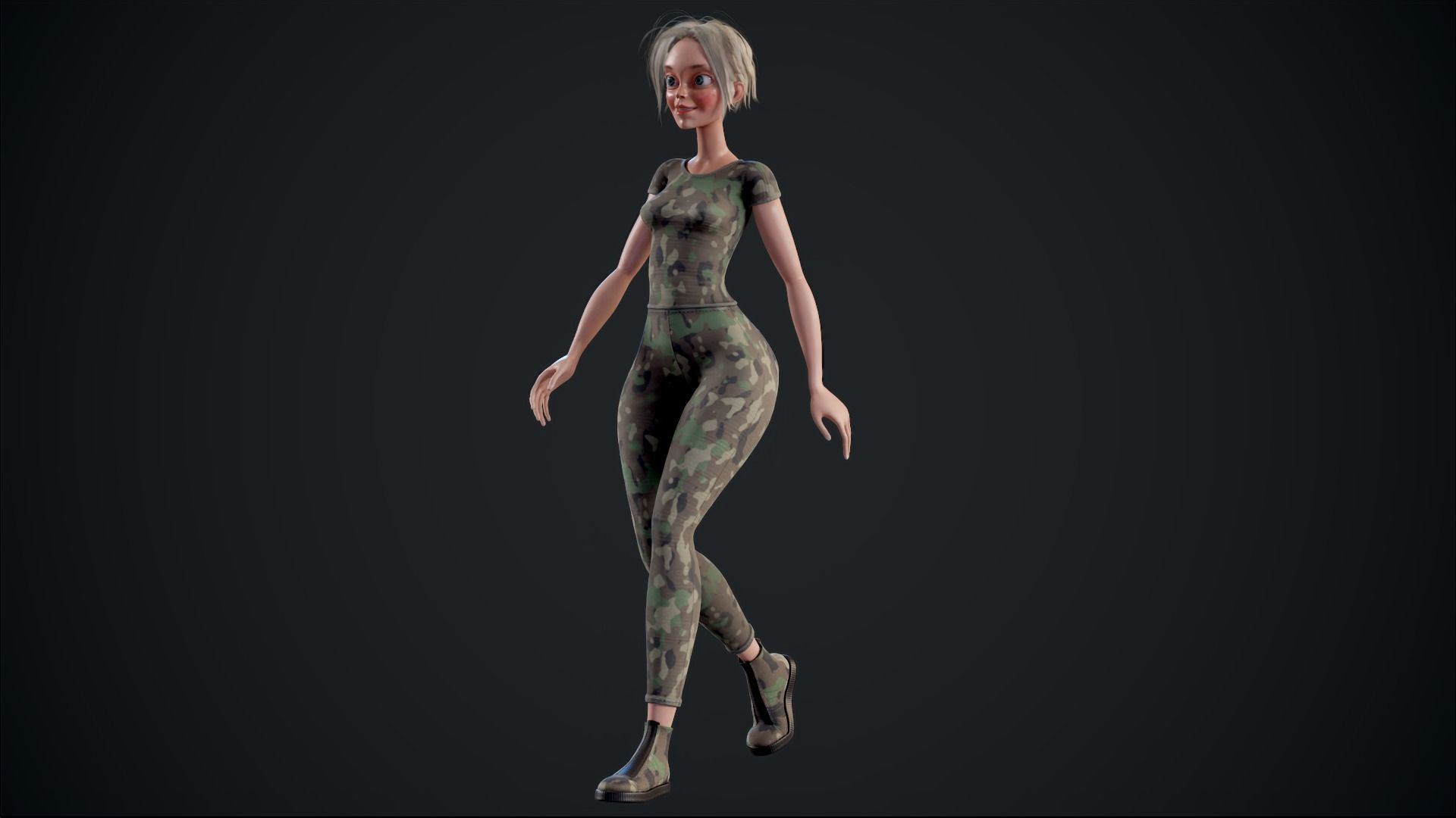 Girl X1 Low-poly 3D model_34