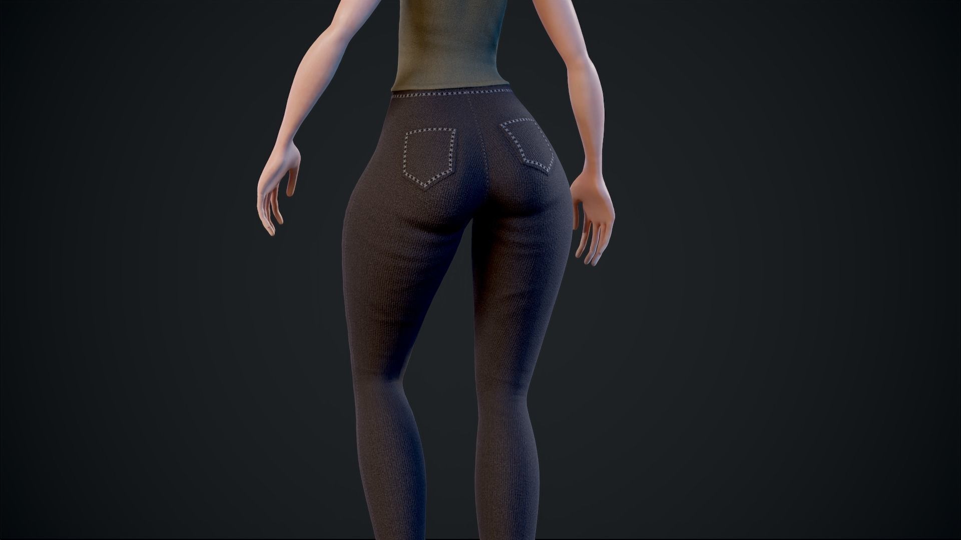 Girl X1 Low-poly 3D model_31