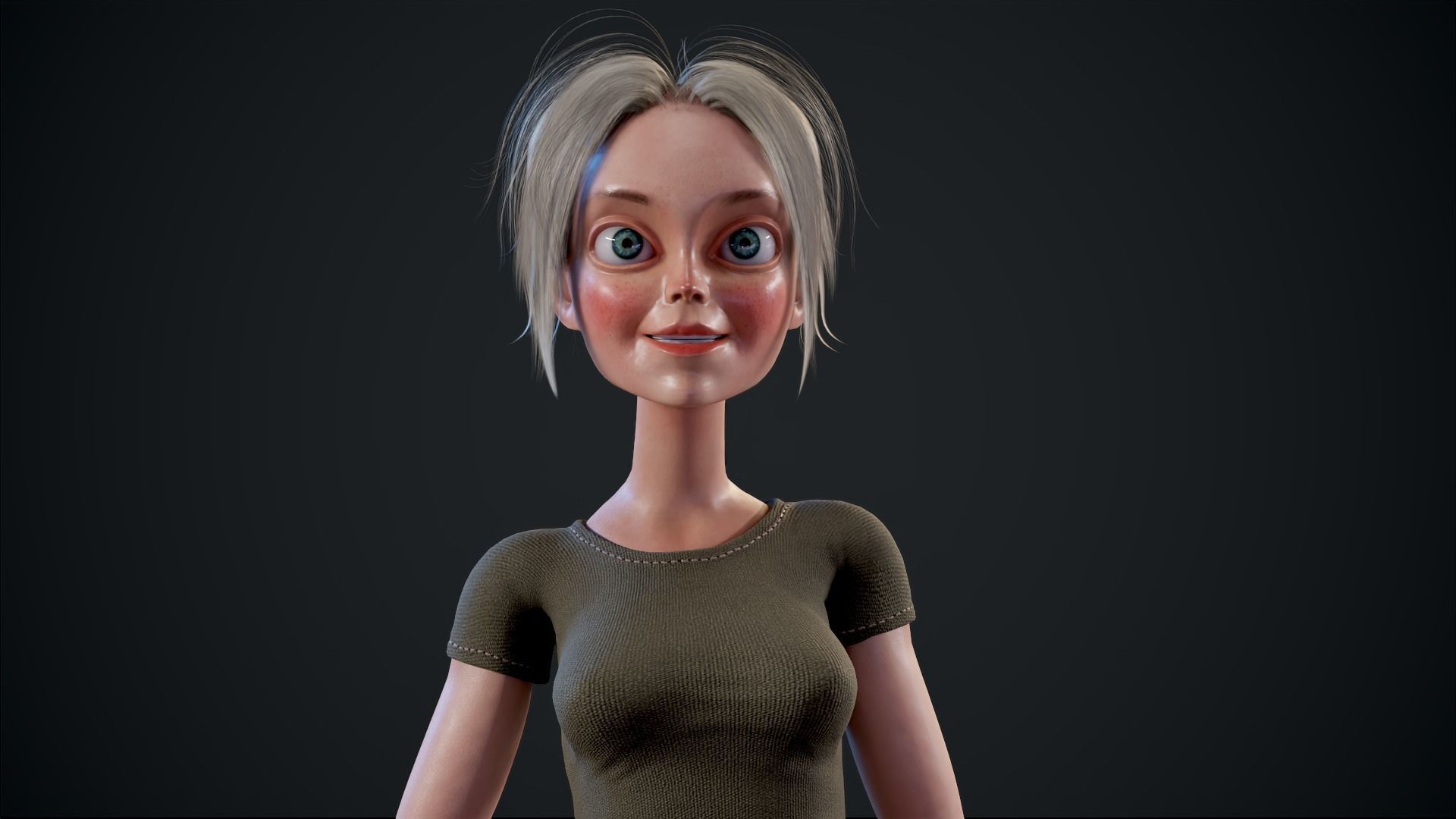 Girl X1 Low-poly 3D model_18