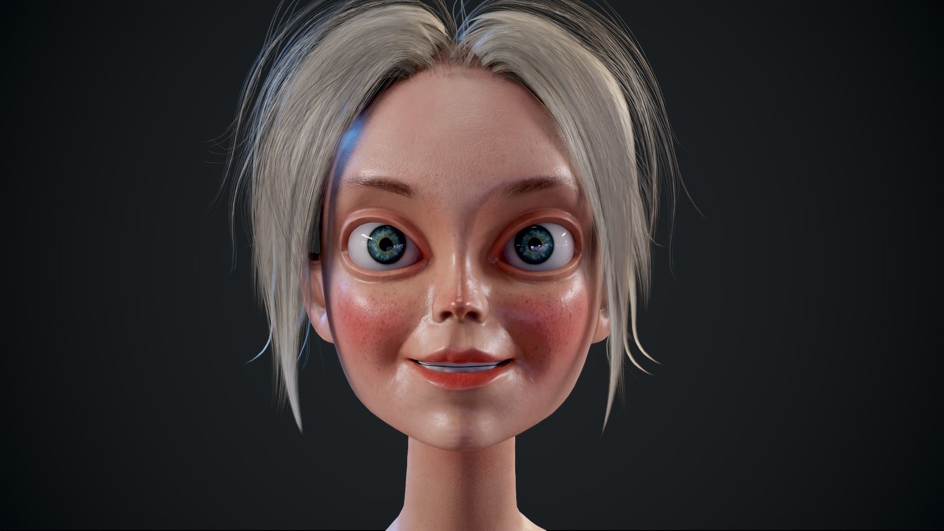 Girl X1 Low-poly 3D model_6