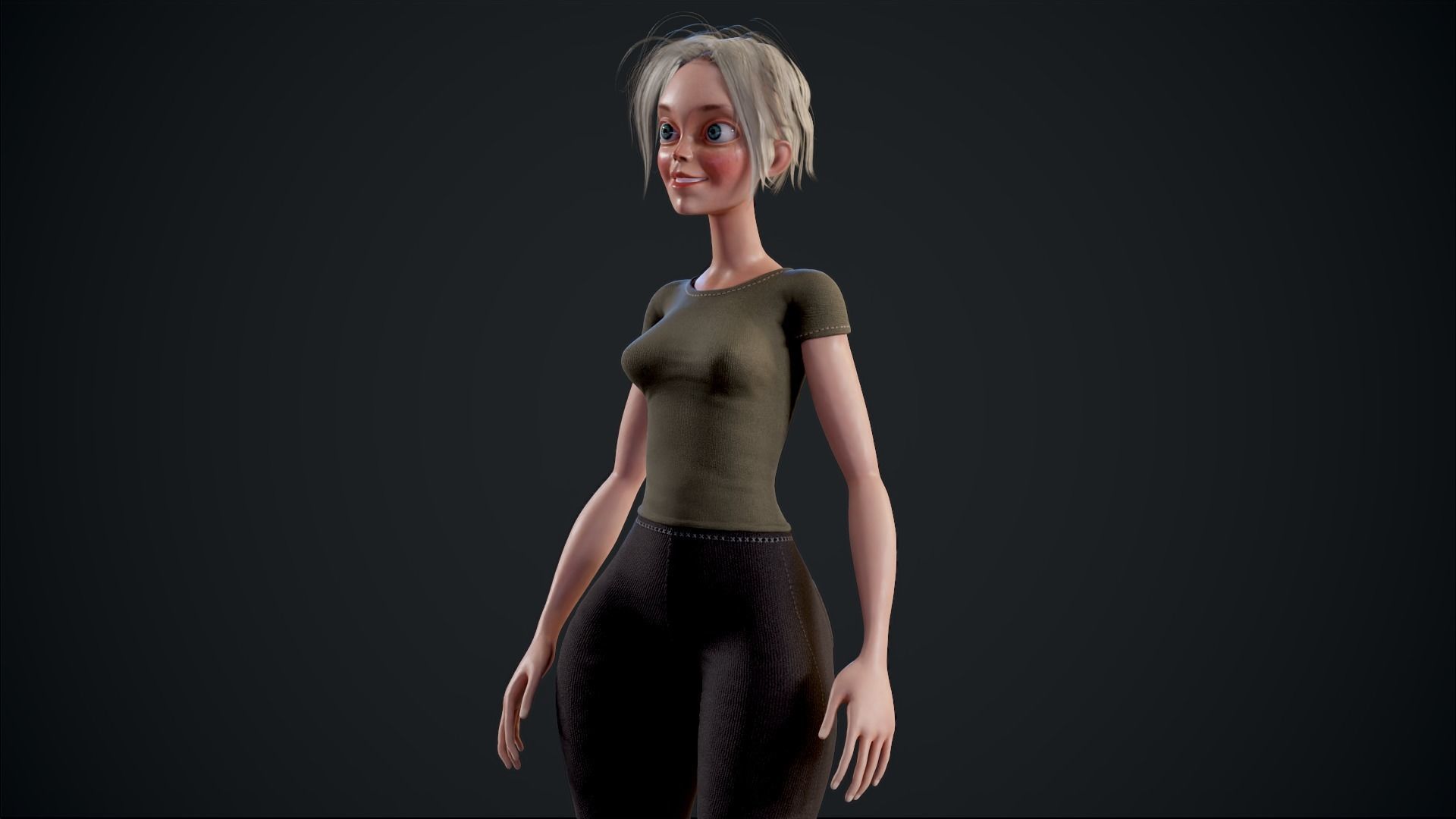 Girl X1 Low-poly 3D model_27
