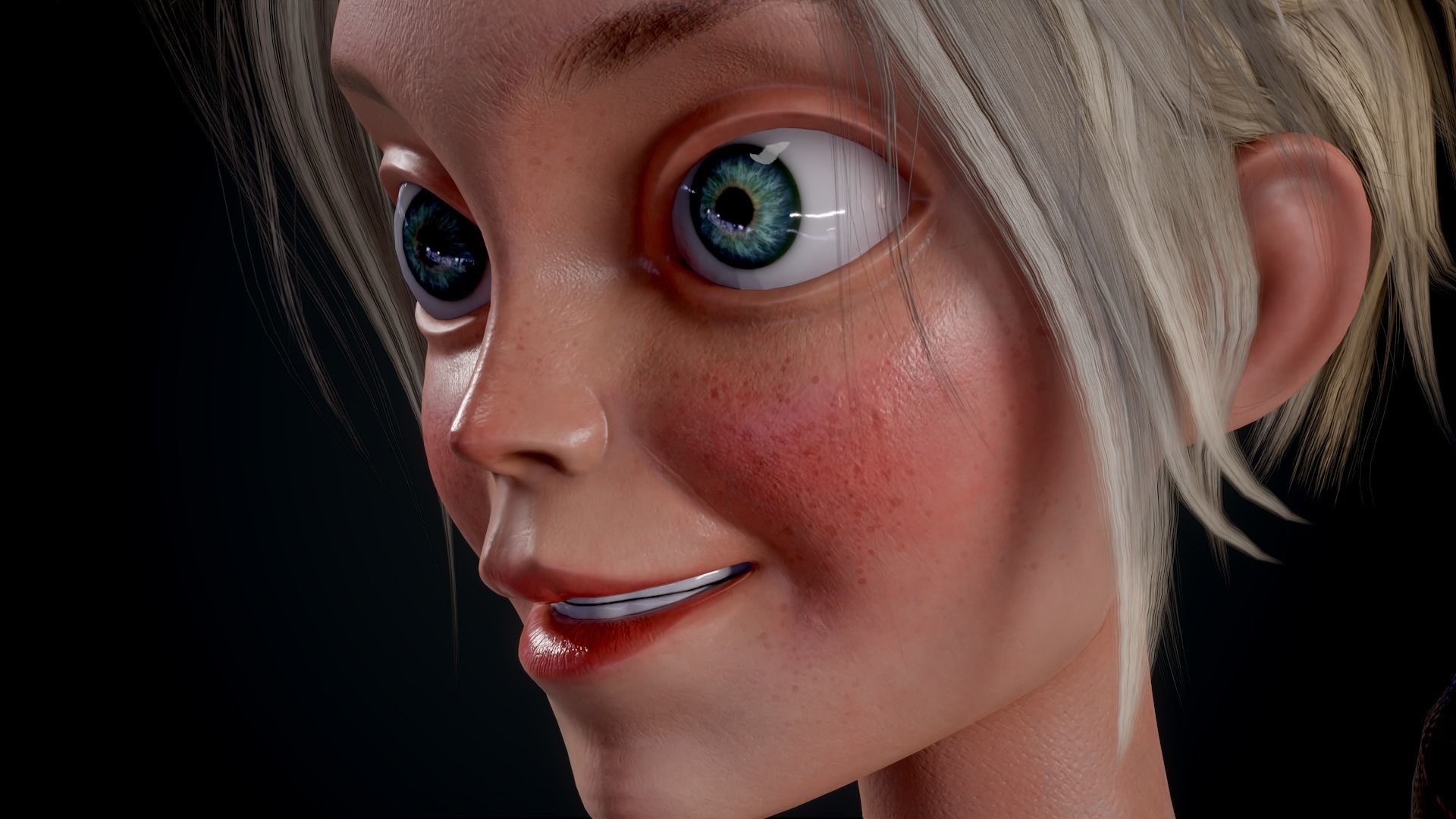 Girl X1 Low-poly 3D model_19