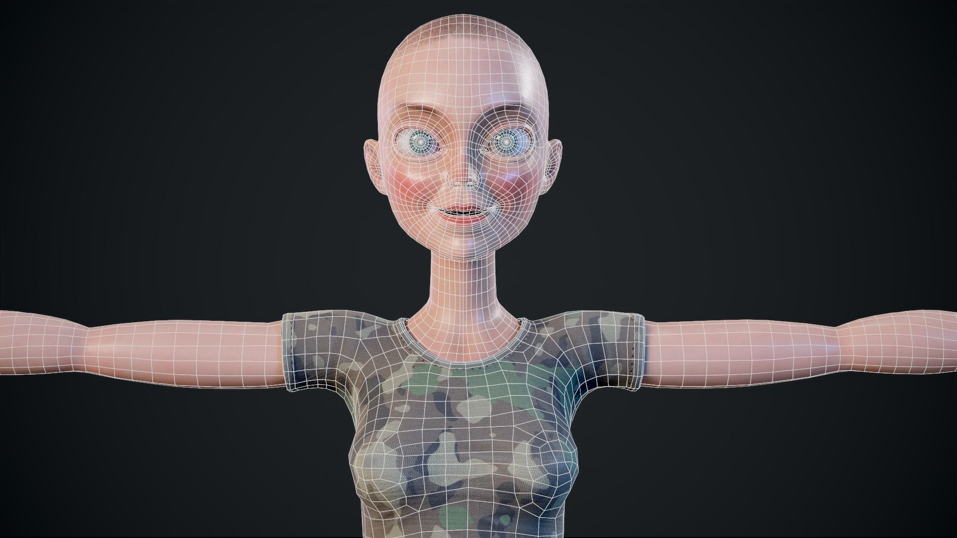 Girl X1 Low-poly 3D model_26