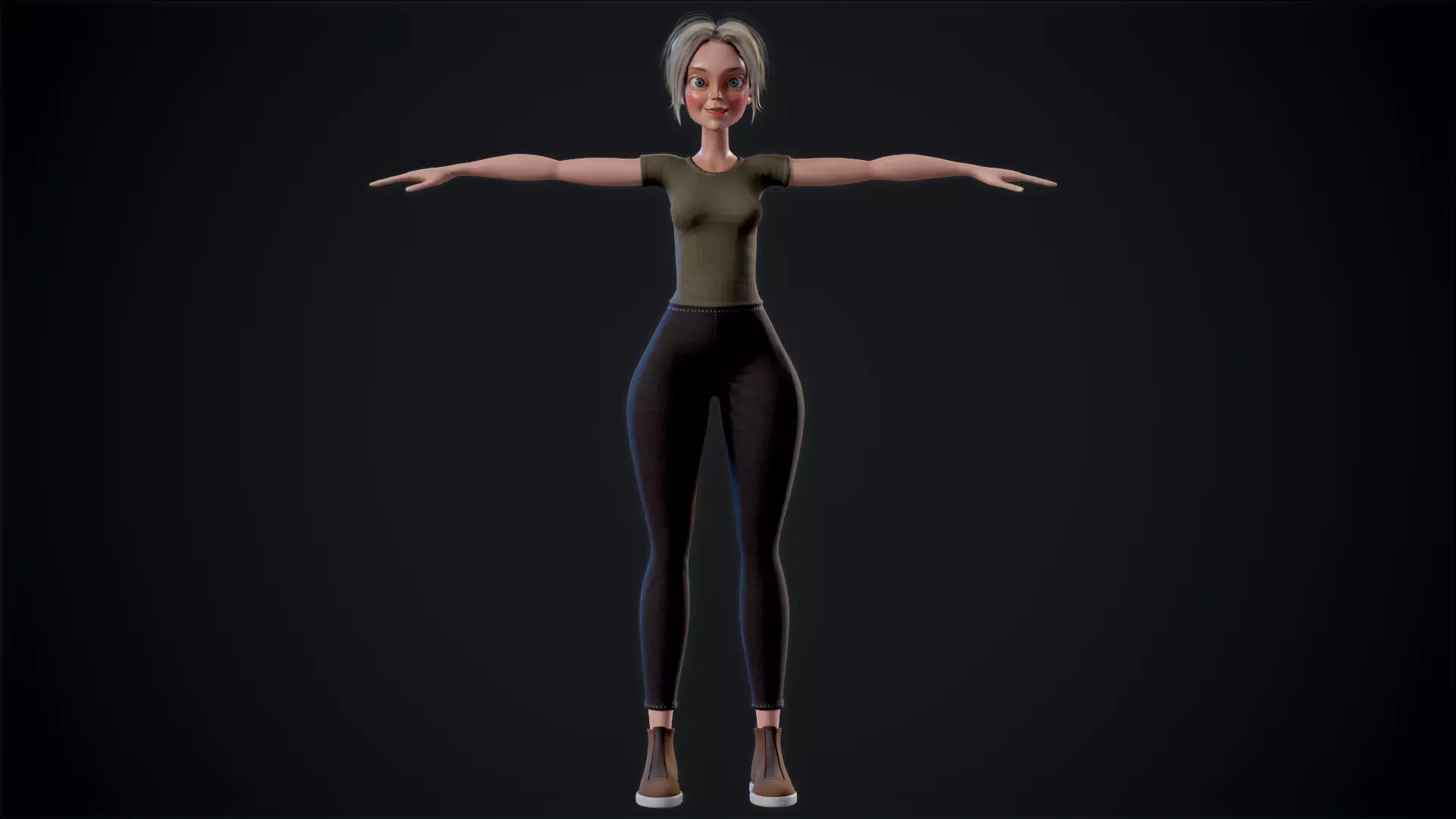 Girl X1 Low-poly 3D model_0