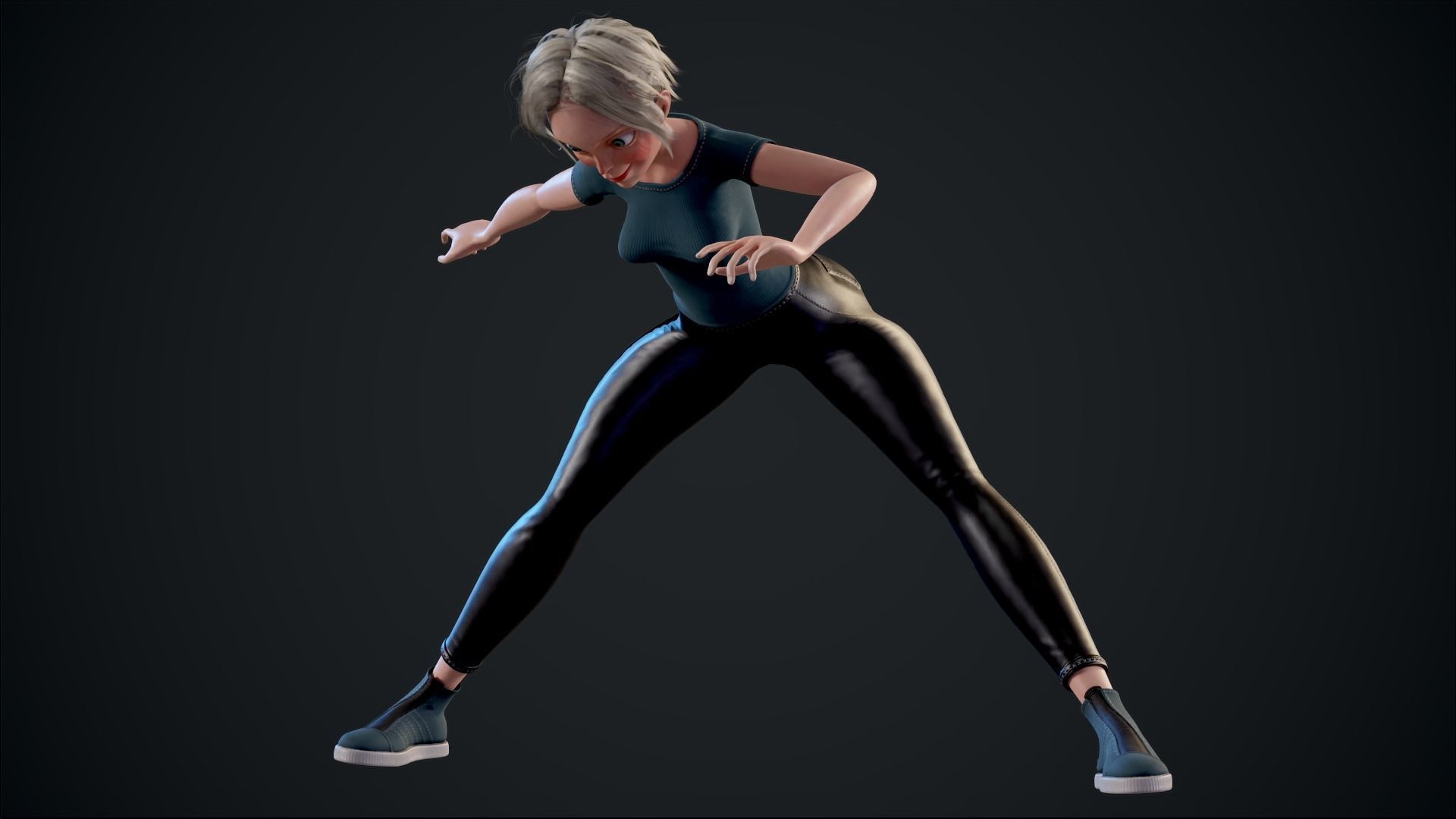 Girl X1 Low-poly 3D model_36