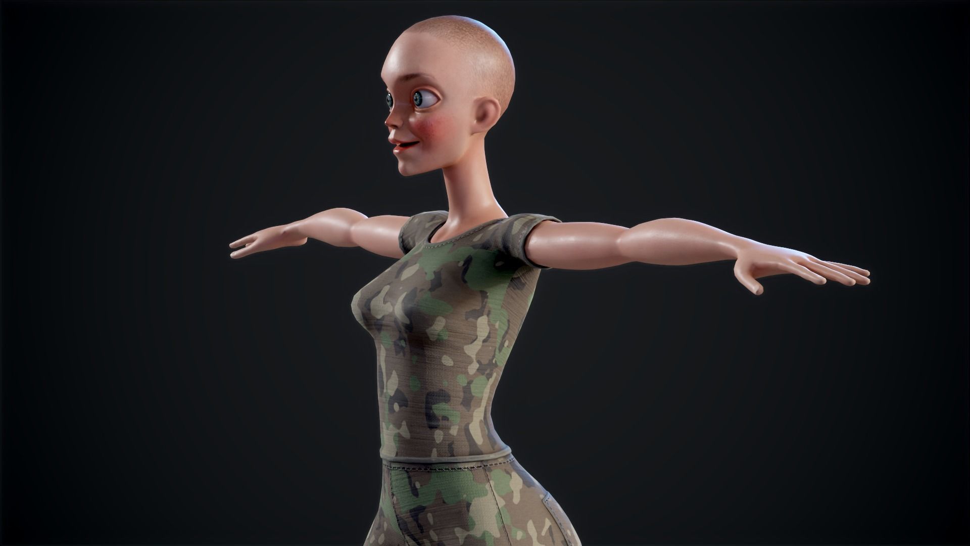 Girl X1 Low-poly 3D model_21