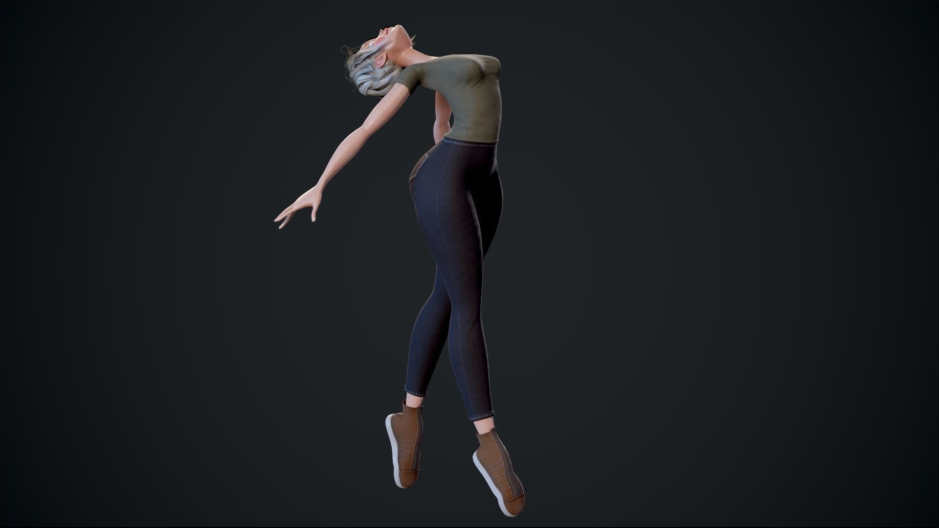 Girl X1 Low-poly 3D model_11