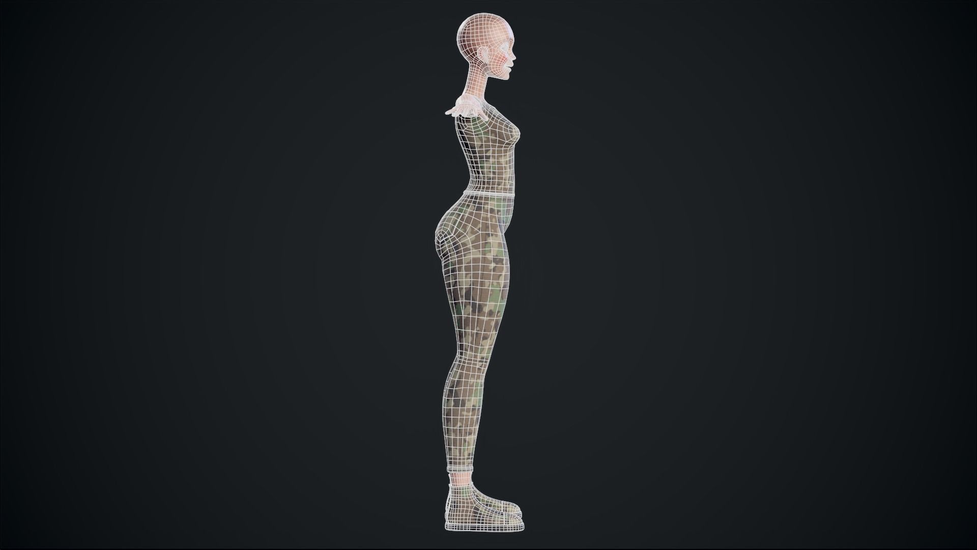 Girl X1 Low-poly 3D model_25