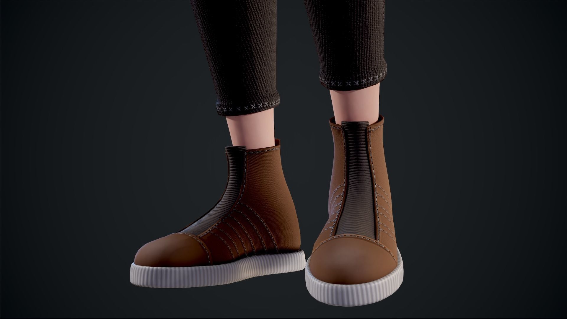 Girl X1 Low-poly 3D model_14