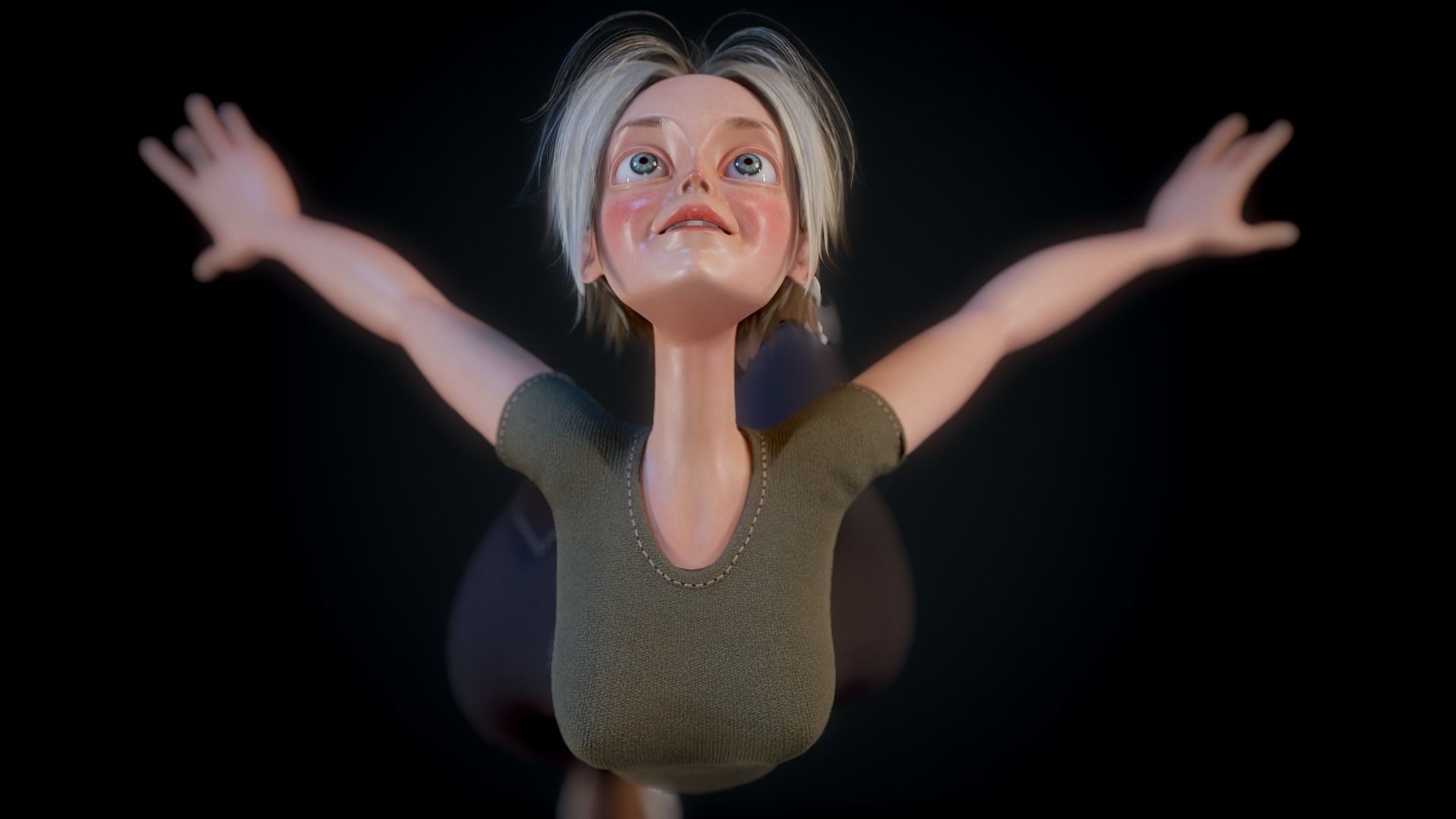 Girl X1 Low-poly 3D model_8