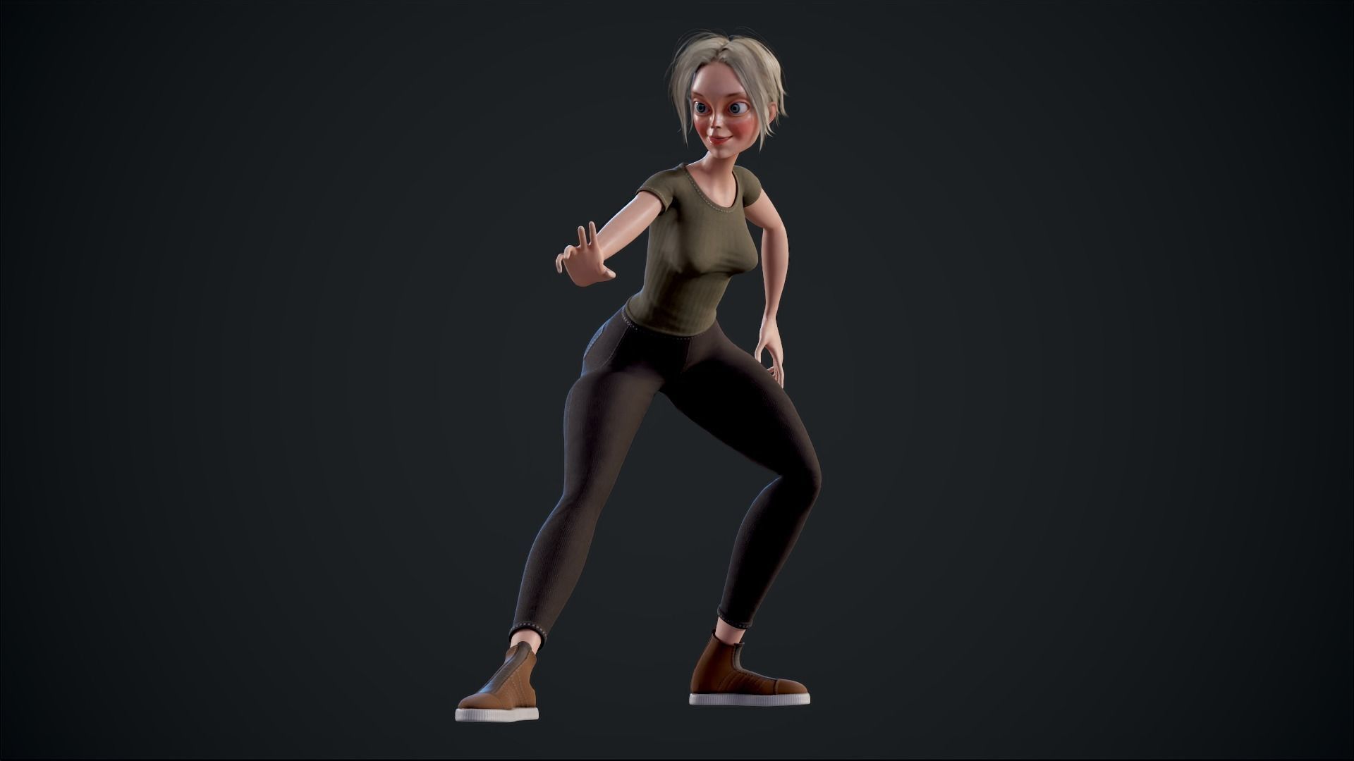 Girl X1 Low-poly 3D model_33