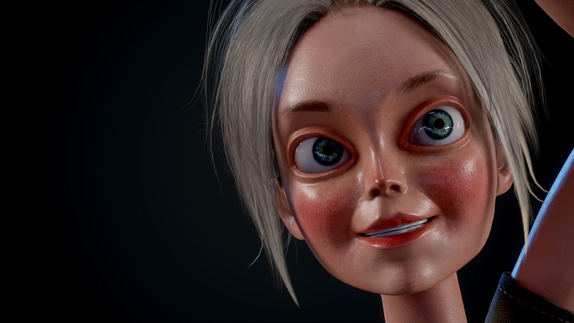 Girl X1 Low-poly 3D model_13