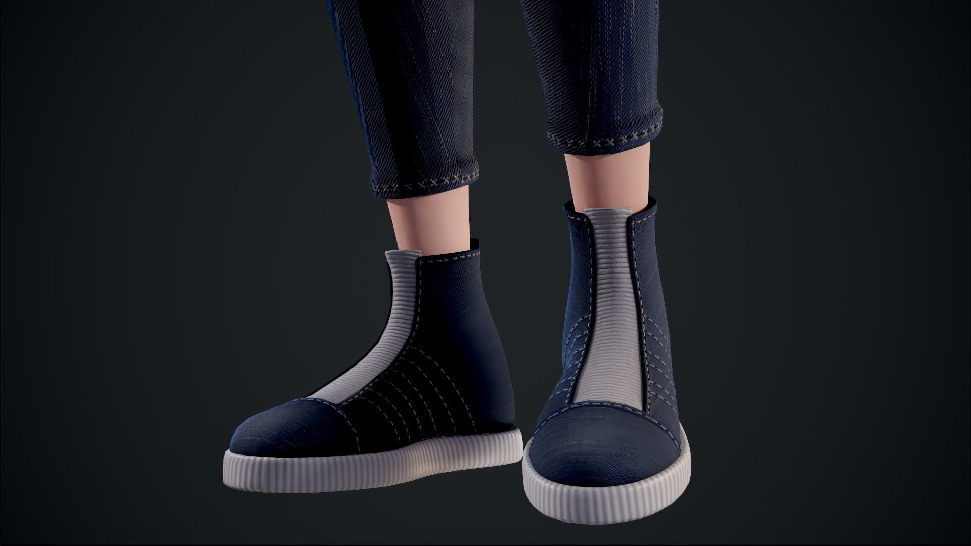 Girl X1 Low-poly 3D model_16