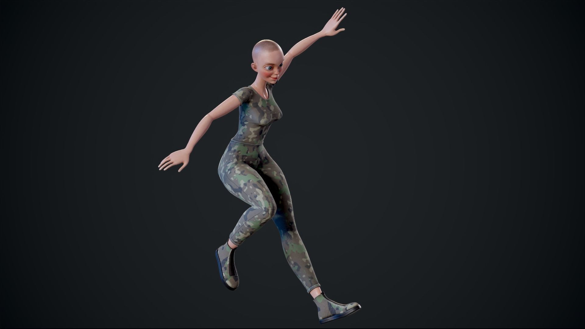 Girl X1 Low-poly 3D model_30