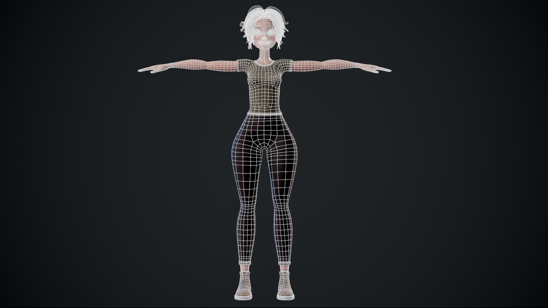 Girl X1 Low-poly 3D model_23