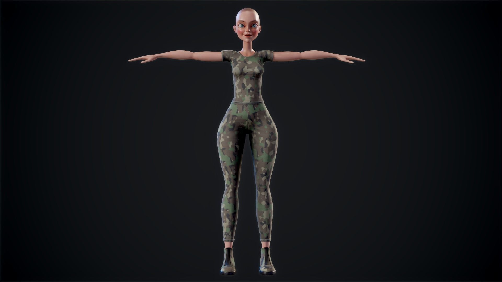 Girl X1 Low-poly 3D model_20
