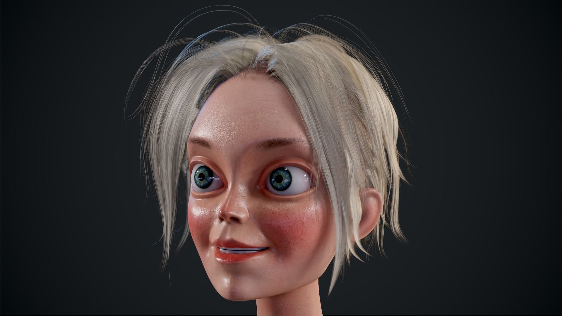 Girl X1 Low-poly 3D model_28