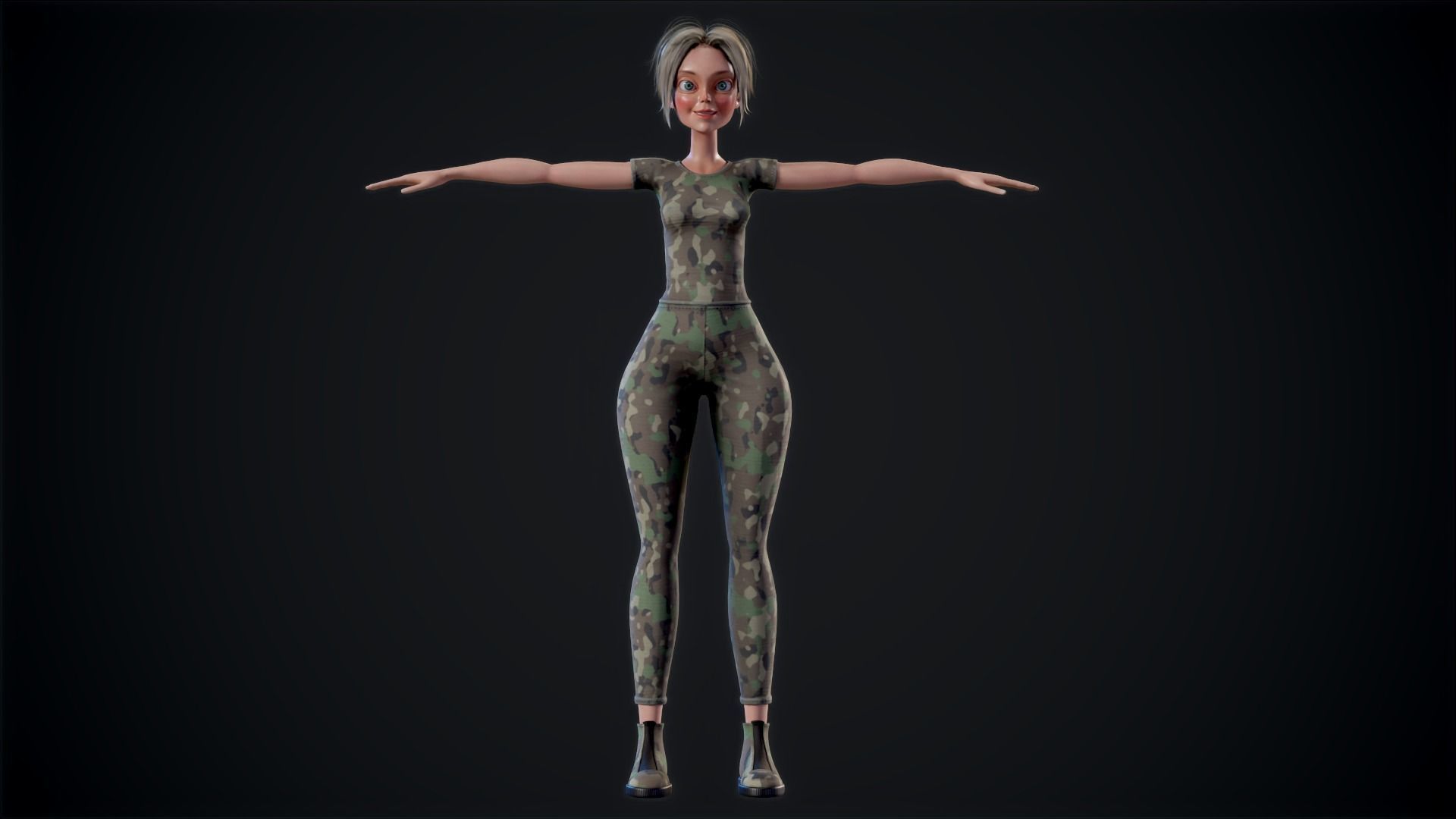Girl X1 Low-poly 3D model_2