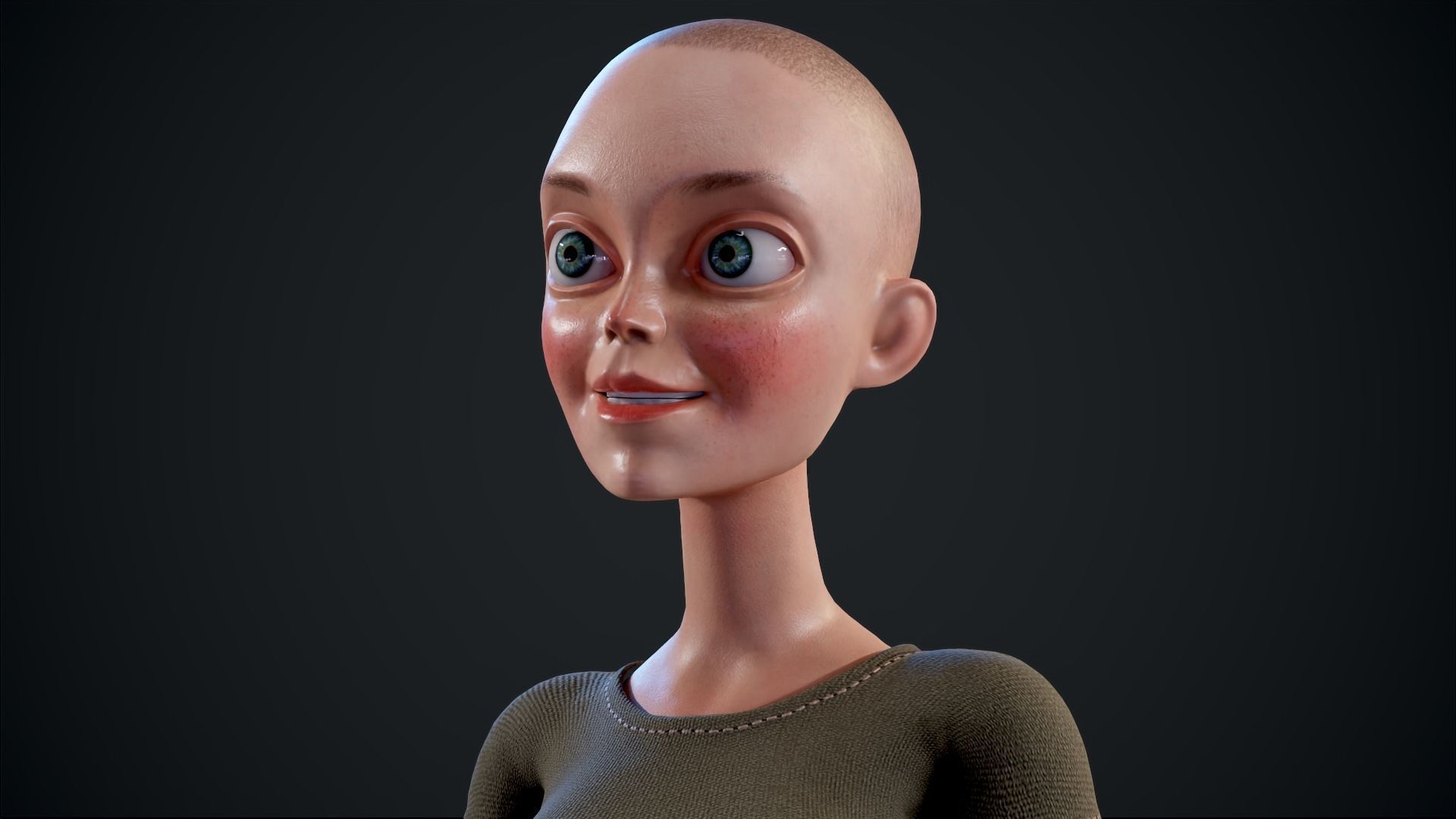 Girl X1 Low-poly 3D model_29