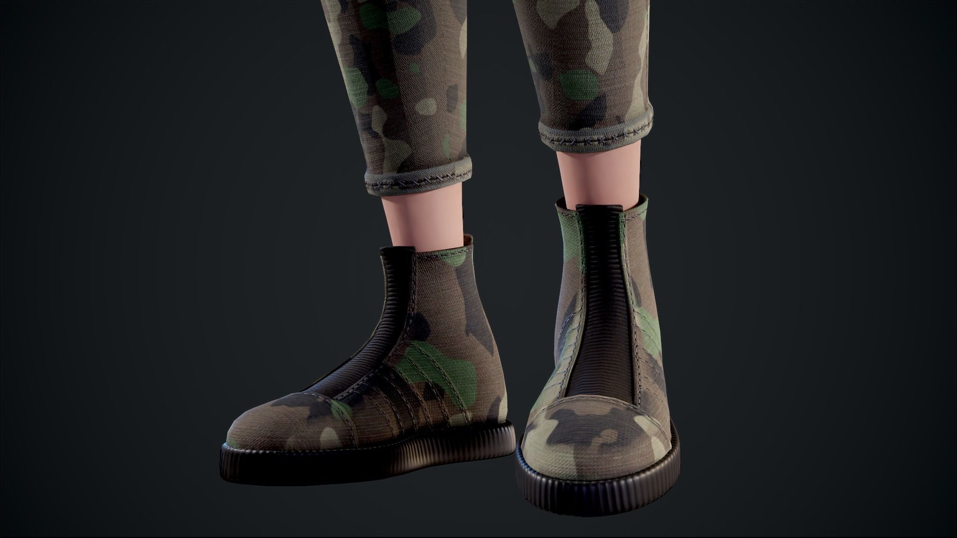 Girl X1 Low-poly 3D model_17