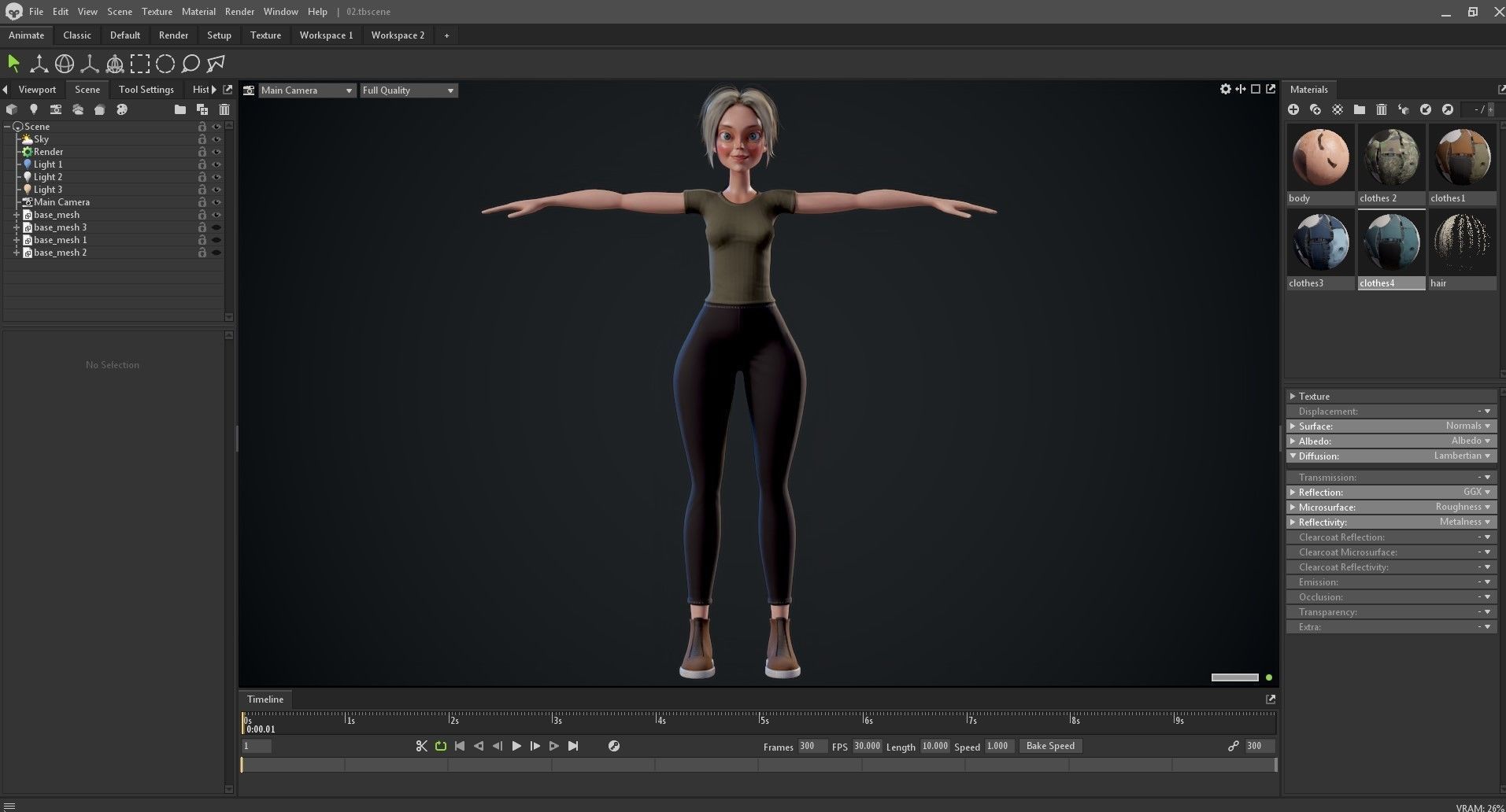 Girl X1 Low-poly 3D model_38