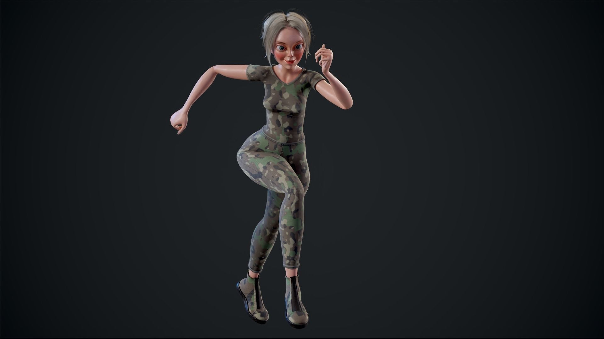 Girl X1 Low-poly 3D model_35