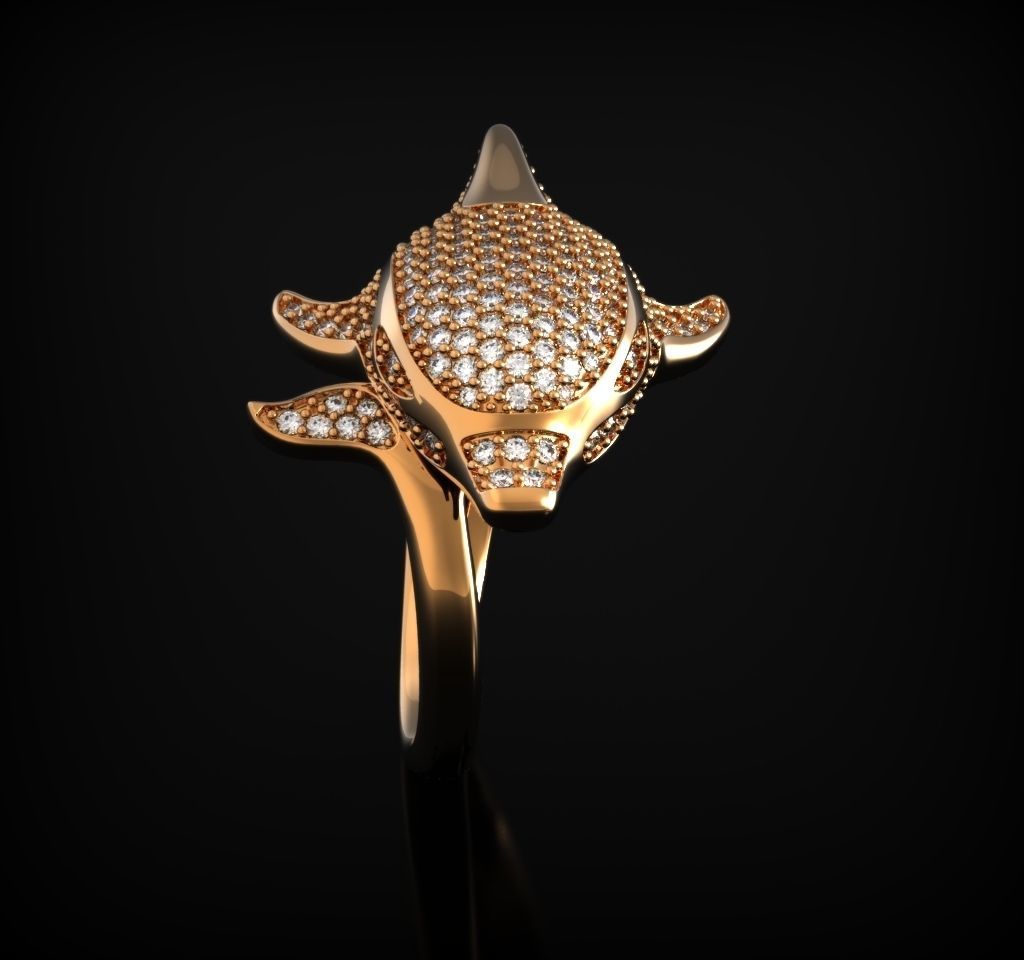  Dolphin ring 3D print model_1