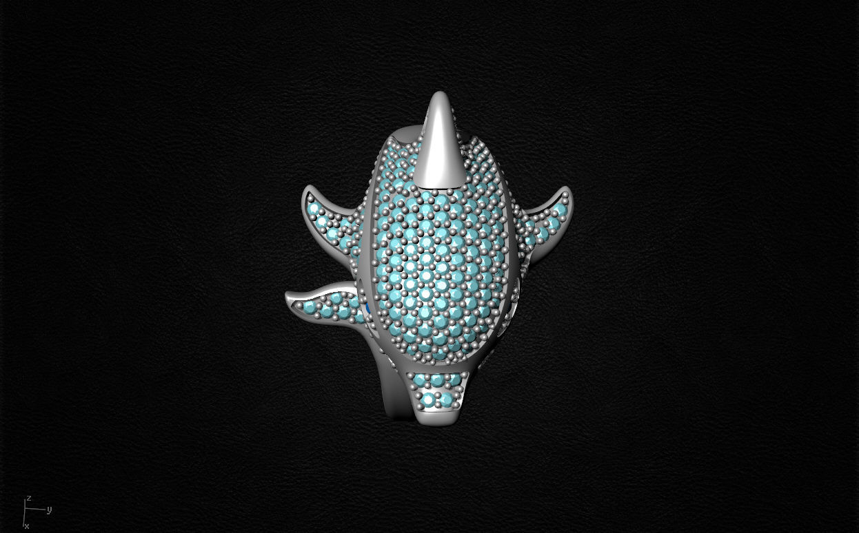  Dolphin ring 3D print model_5