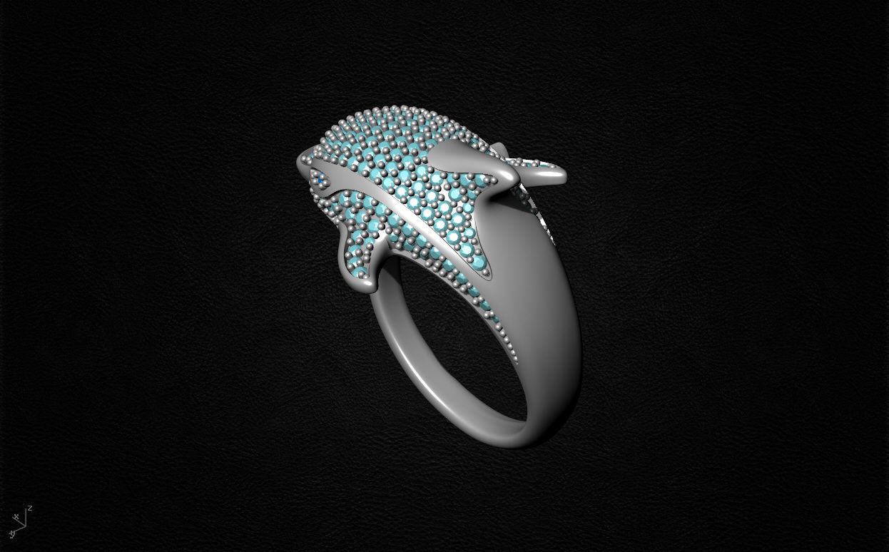  Dolphin ring 3D print model_4