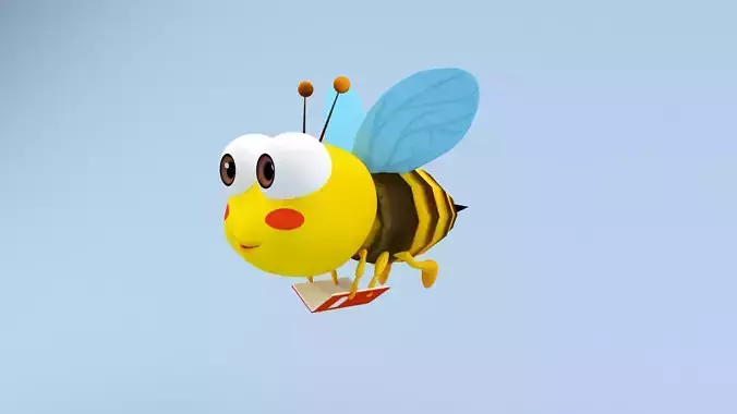 Bee Cartoon 3D model lowpoly