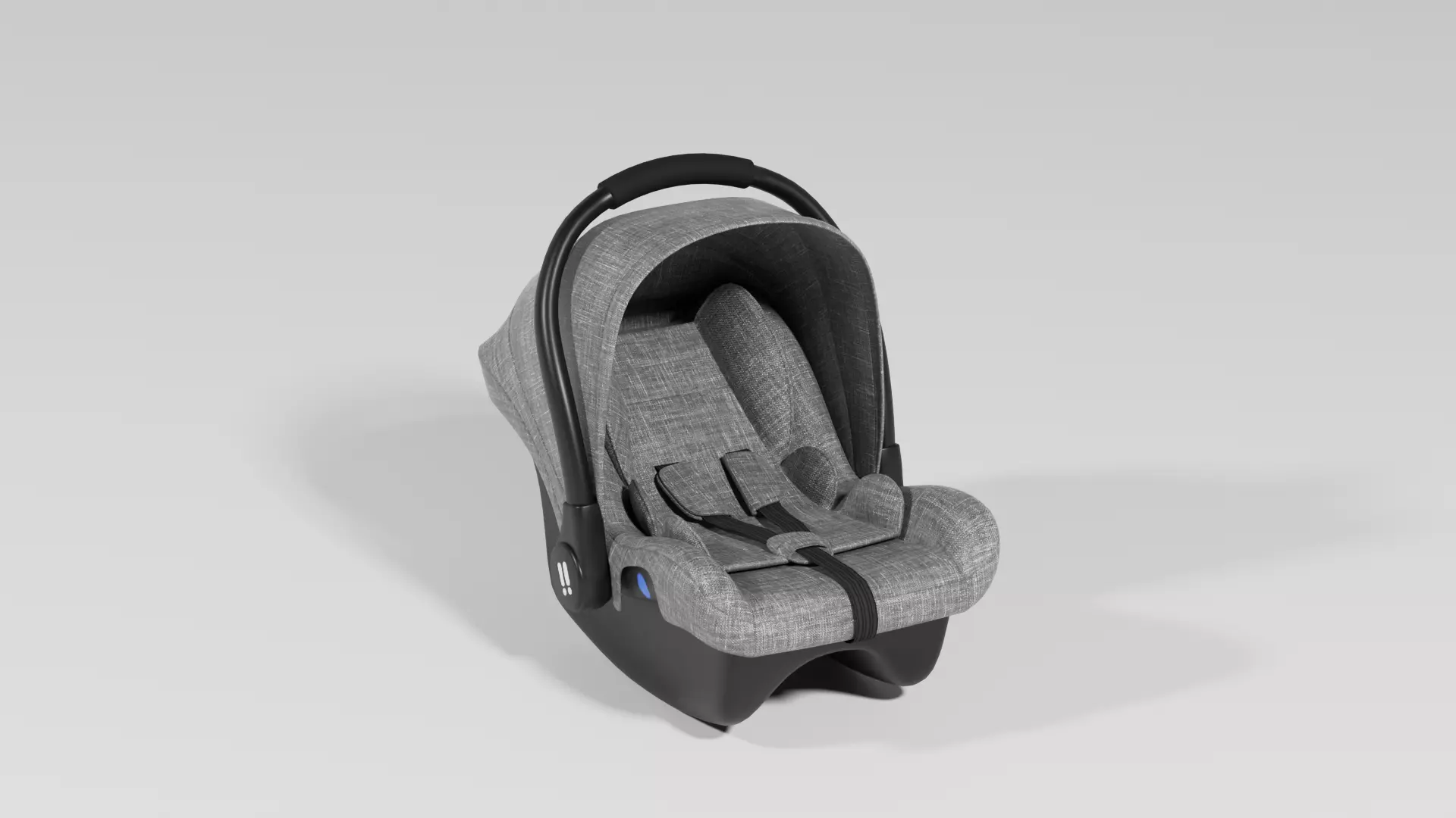 Gray fabric car seat for baby 0-13 kg S Low-poly 3D model_0