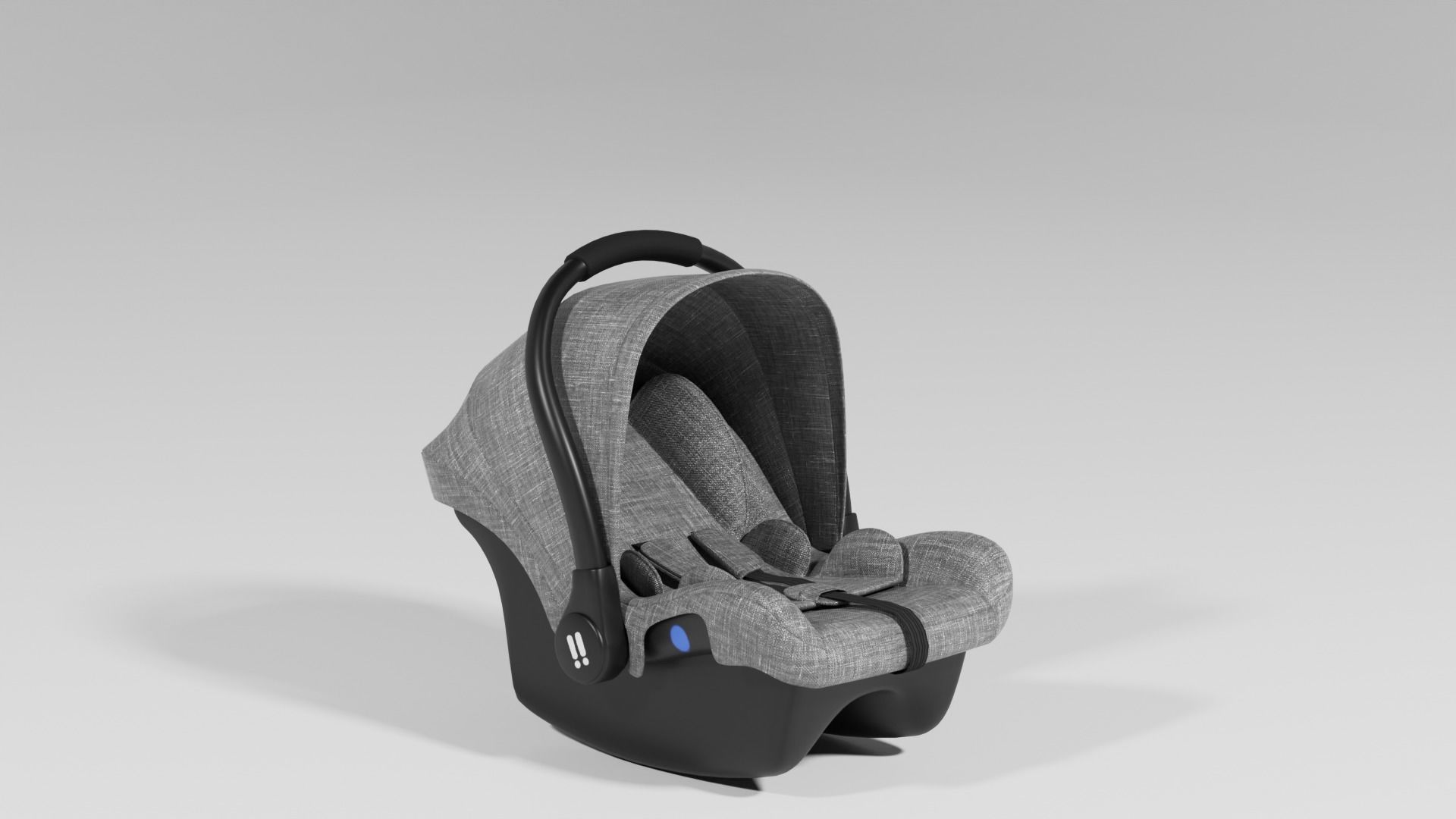 Gray fabric car seat for baby 0-13 kg S Low-poly 3D model_4